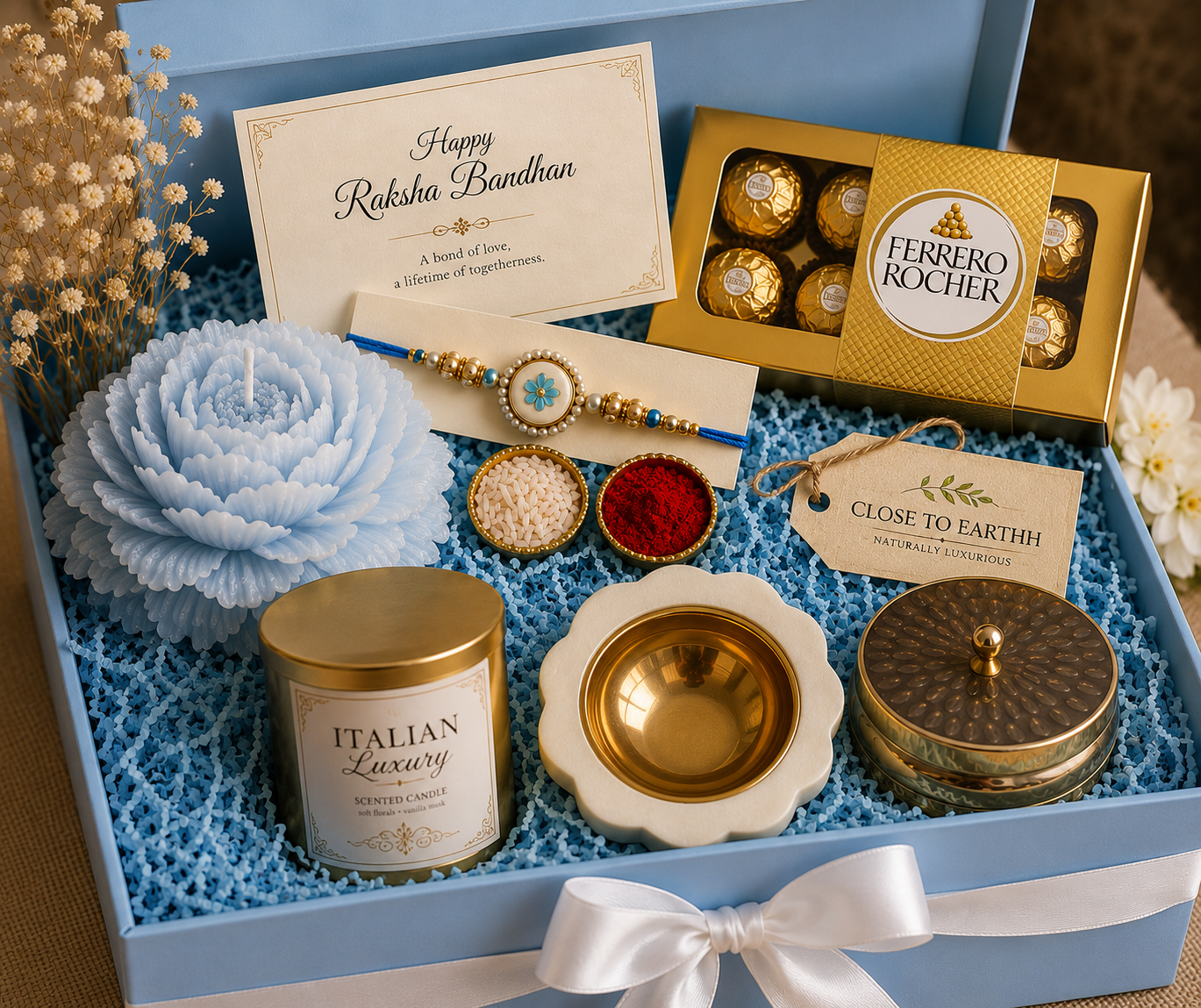 Blue Rakhi gifting box